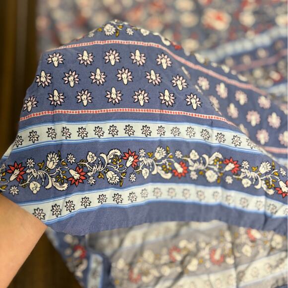 Old Navy Size XL Plus Size Blue, Pink, Floral Paisley Dress V neck Midi/Maxi - Picture 9 of 14